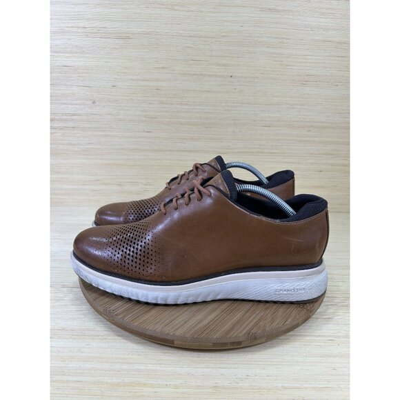 Cole Haan 2.Zerogrand Laser Wingtip British Tan Leather Oxford Shoes Mens 11 - Picture 1 of 8